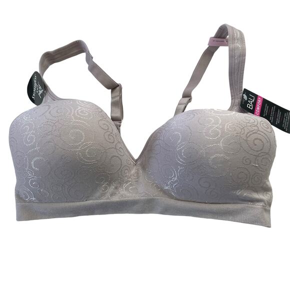 Bali Womens Comfort Revolution Wireless Bra Size 38D Gray Full Coverage DF3463 - Picture 3 of 15